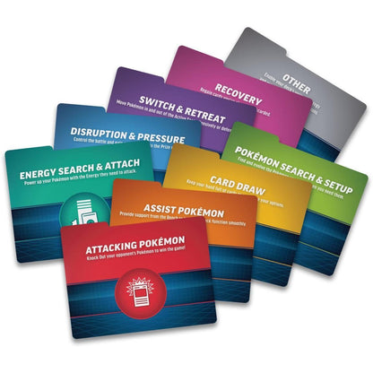 Pokemon Deck Crafter's Collection colour-coded deck divider cards for attacking, draw and setup