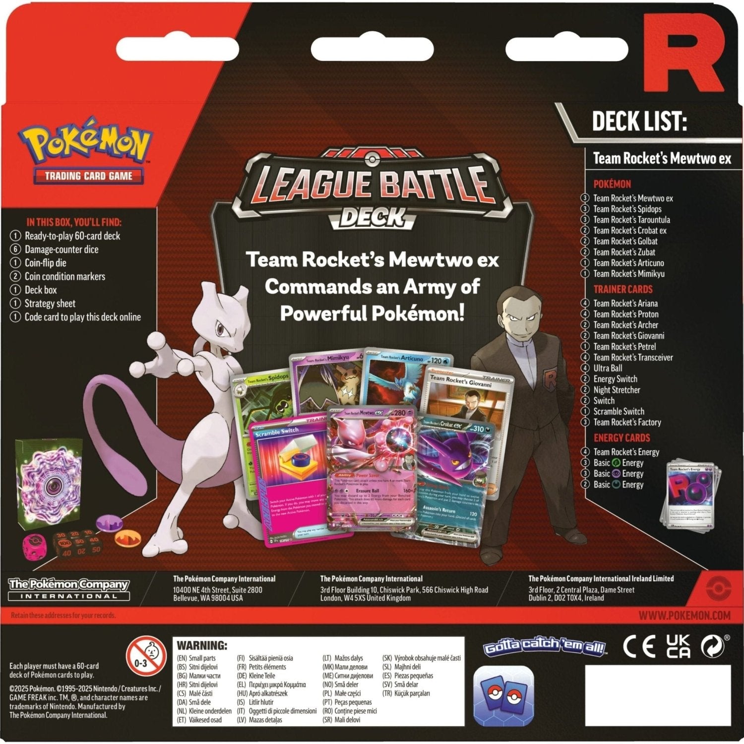 Pokemon League Battle Deck Team Rocket's Mewtwo ex Canada