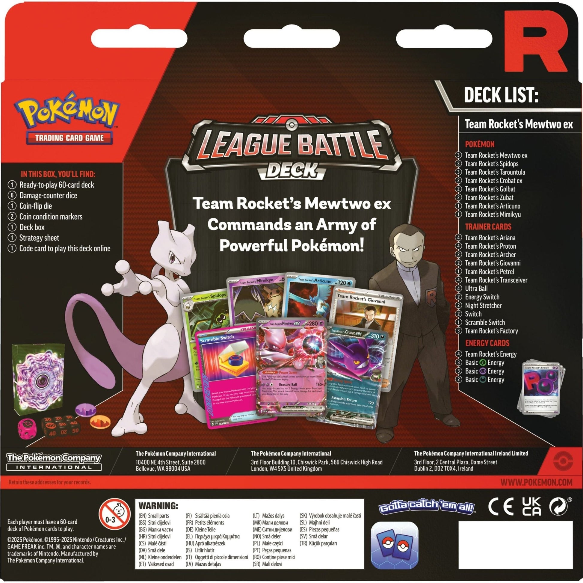 Pokemon League Battle Deck (Team Rocket's Mewtwo ex) [PRE - ORDER - 11/07/2025] 0196214118898 at King Card Canada