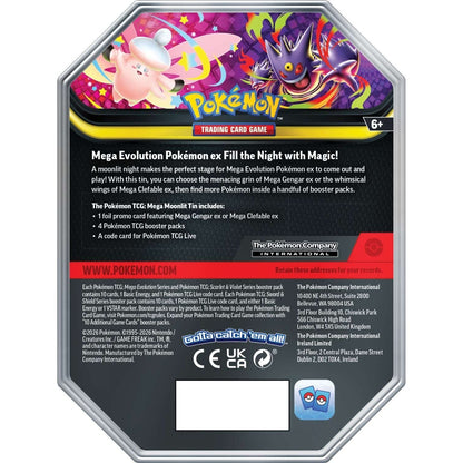 Pokemon Mega Moonlit Tin Bundle (Mega Gengar & Mega Clefable) [PRE - ORDER - 06/05/2026] 0196214155879 at King Card Canada