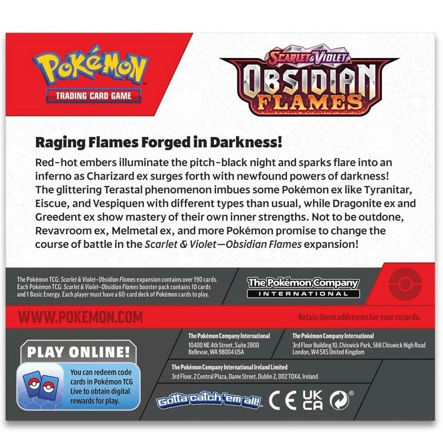Pokemon Obsidian Flames Booster Box 820650863745 at King Card Canada