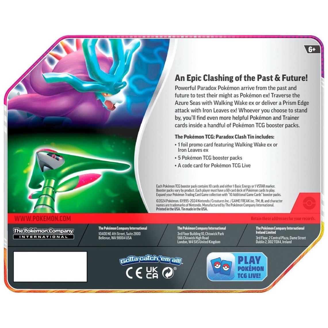 Pokemon Paradox Clash Tin (Iron Leaves) [PRE-ORDER - 05/24/2024] 0820650857591 - King Card Canada