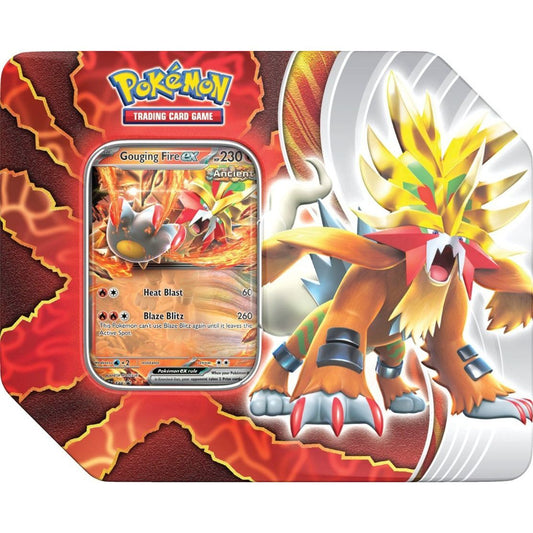 Pokemon Paradox Destinies Tin (Gouging Fire) 0820650858406 - King Card Canada