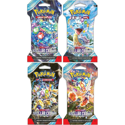 Pokemon Stellar Crown Bundle of 4 Sleeved Booster Packs (1 of each design) [PRE - ORDER - 09/13/2024] 0820650859007 - King Card Canada