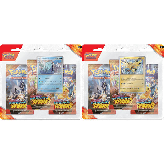 Pokemon Surging Sparks 3 - Pack Blister Set Bundle (Quagsire & Zapdos) [PRE - ORDER - 11/08/2024] 0820650859380 - King Card Canada