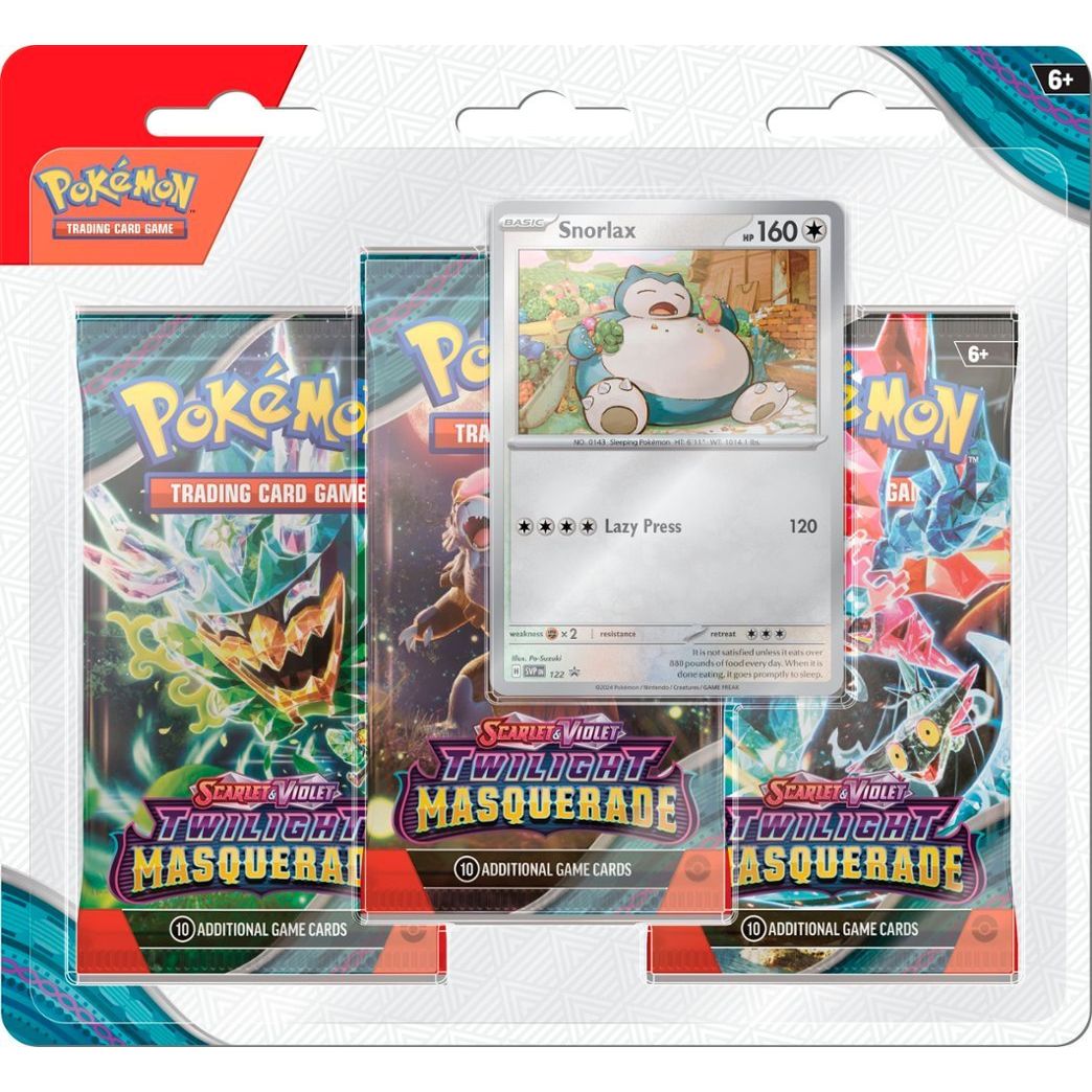 Pokemon Twilight Masquerade 3-Pack Blister Set Bundle (Revavroom & Snorlax) [PRE-ORDER - 05/24/2024] 0820650857836 - King Card Canada