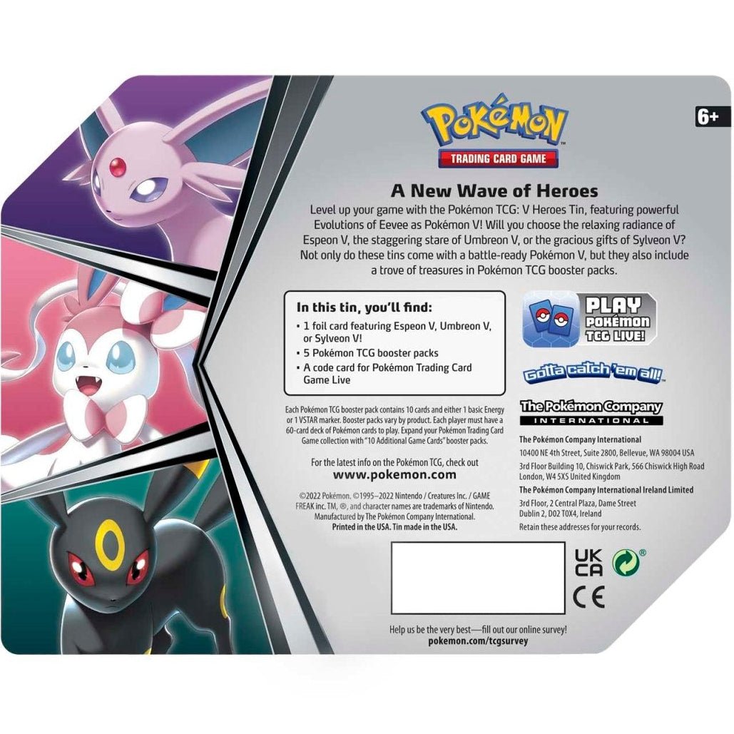 Pokemon V Heroes Tin (Umbreon V) 0820650851322 at King Card Canada