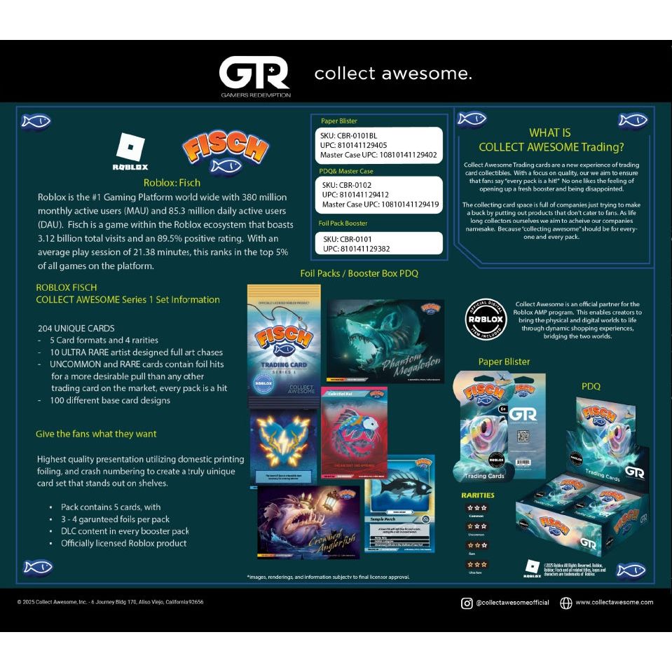 Roblox Fisch Trading Cards Series 1 Booster Box 810141129412 at King Card Canada