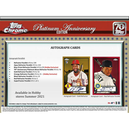 2021 Topps Chrome Platinum Anniversary Baseball Hobby Box - King Card Canada