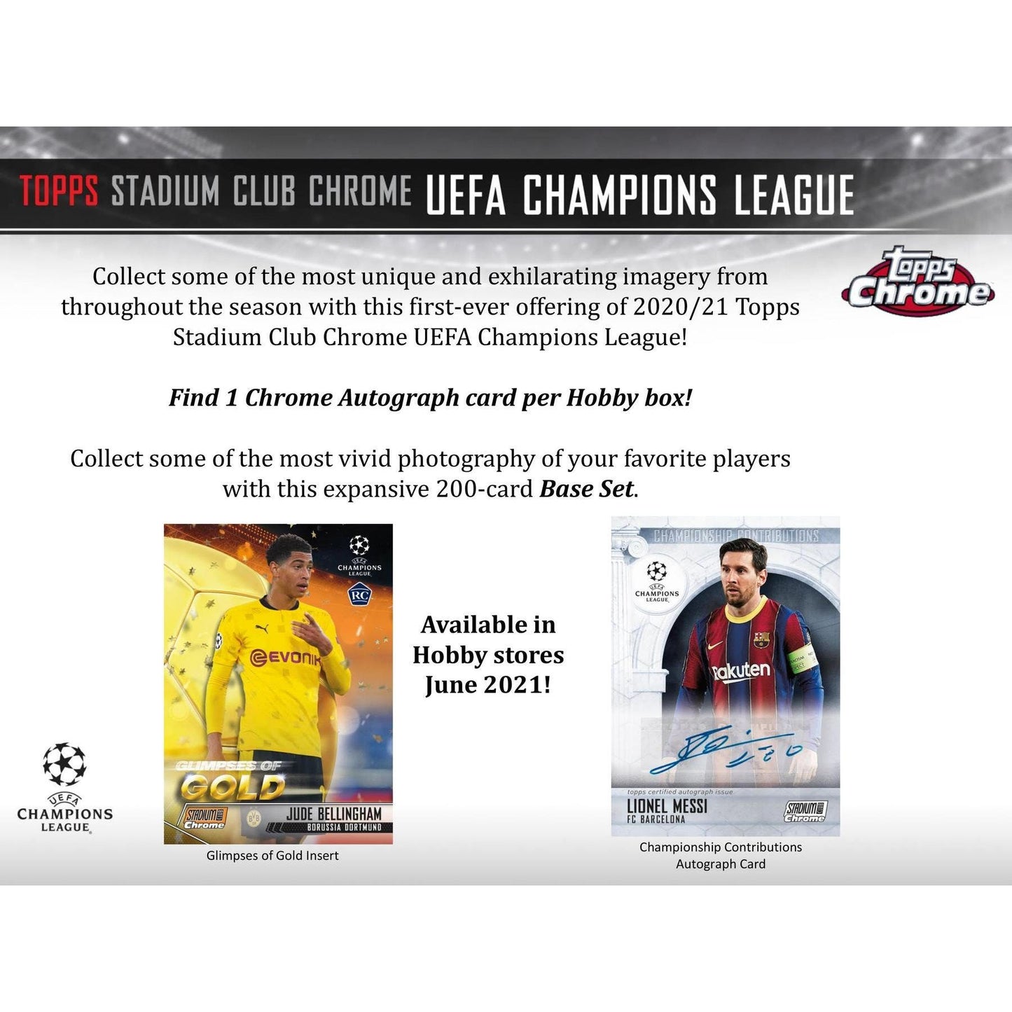 2020-21 Topps Stadium Club Chrome UEFA Champions League Soccer Hobby Box 887521100194 - King Card Canada