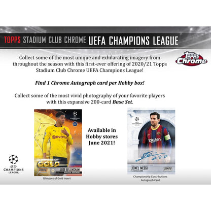 2020-21 Topps Stadium Club Chrome UEFA Champions League Soccer Hobby Box 887521100194 - King Card Canada