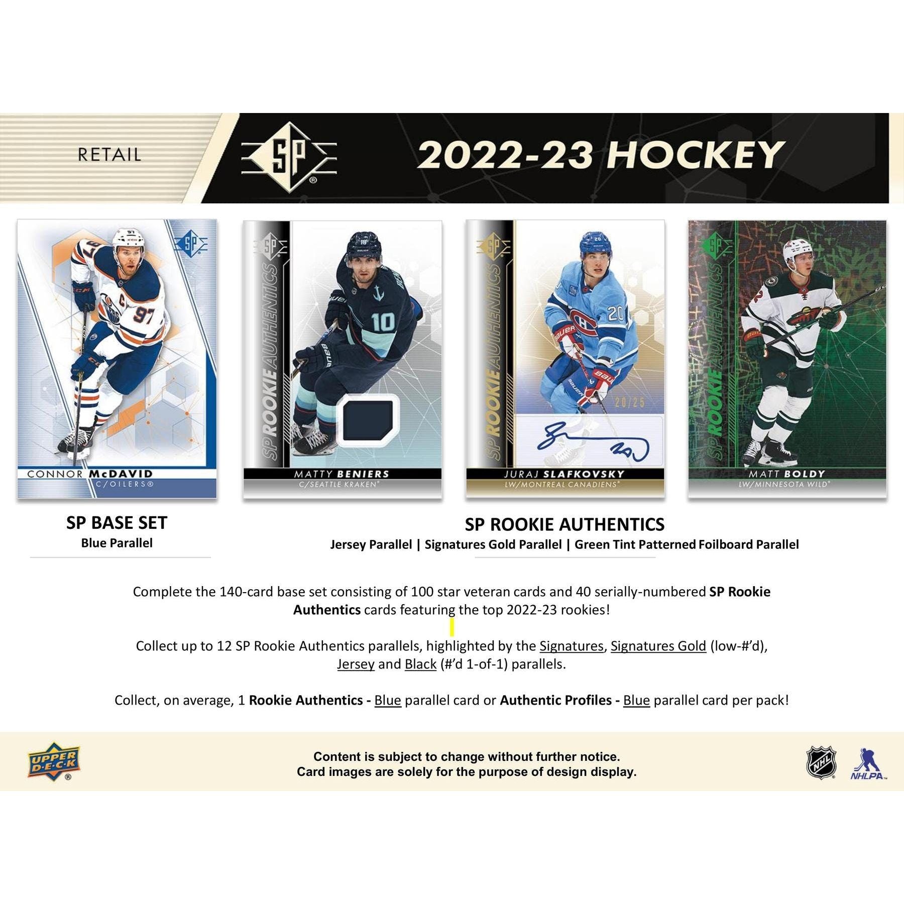 2022-23 Upper Deck SP Hockey Hanger Pack 053334121811 - King Card Canada