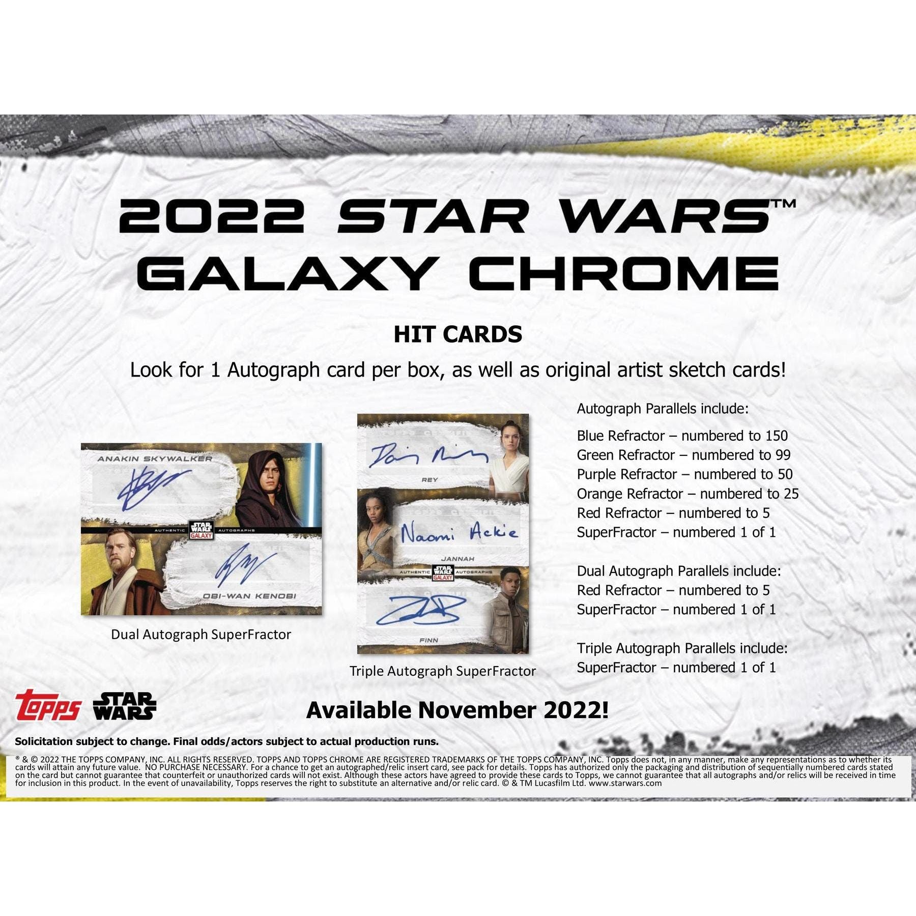 2022 Topps Chrome Star Wars Galaxy Hobby Box 887521114160 - King Card Canada