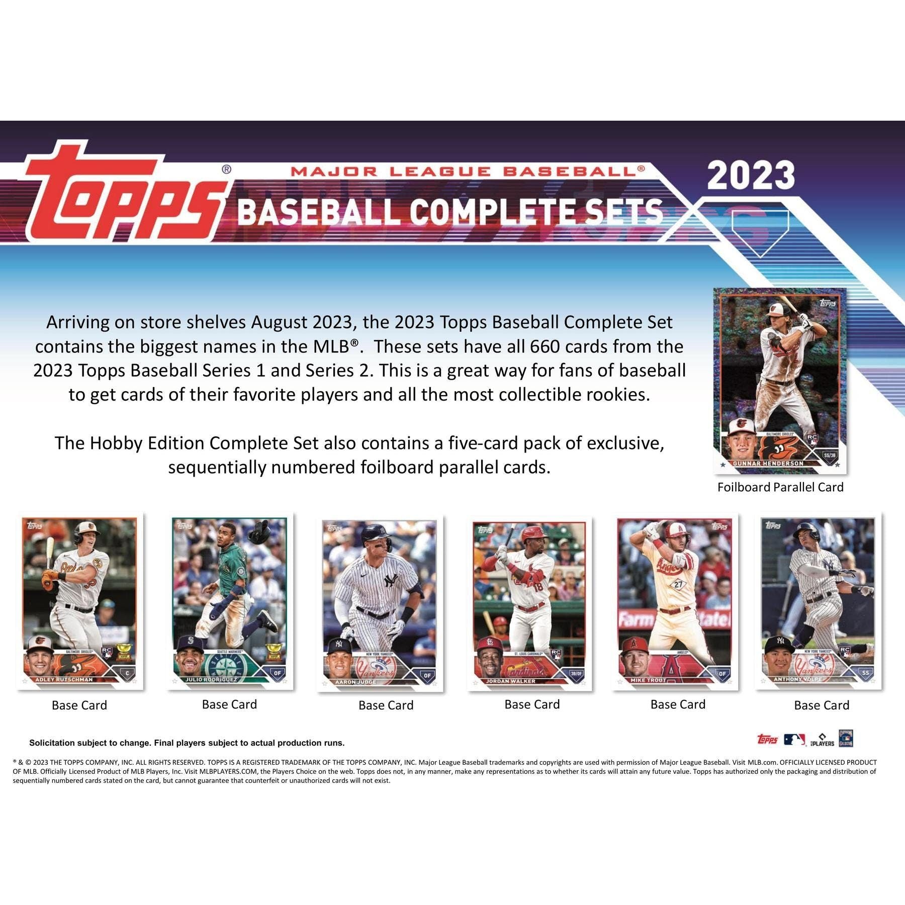 2023 Topps Baseball Complete Factory Set (Hobby Edition) 887521120161 - King Card Canada