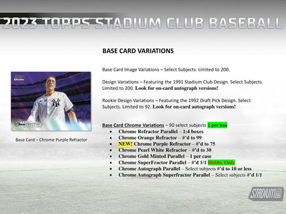 2023 Topps Stadium Club Baseball Compact Box 887521121953 - King Card Canada