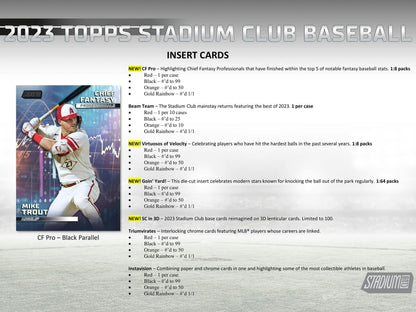 2023 Topps Stadium Club Baseball Hobby Box 887521118960 - King Card Canada