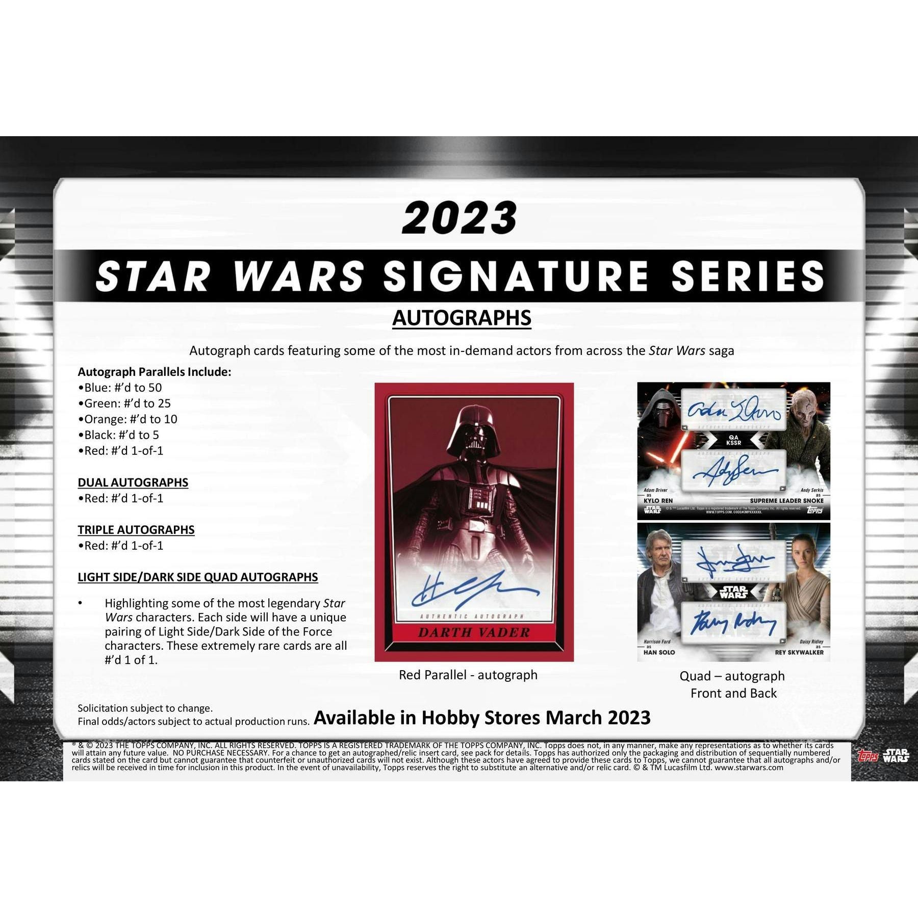 2023 Topps Star Wars Signature Series Hobby Box 887521114993 - King Card Canada