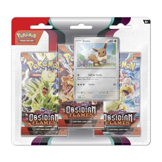 Pokemon Obsidian Flames 3-Pack Blister Set, with Eevee Promo Card - King Card Canada
