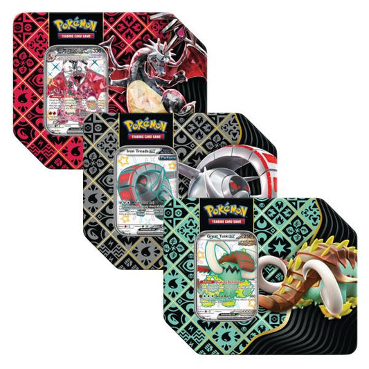 Pokemon Paldean Fates Tins Bundle (Charizard & Great Tusk & Iron Treads) [PRE-ORDER - 02/09/2024] 0820650856242