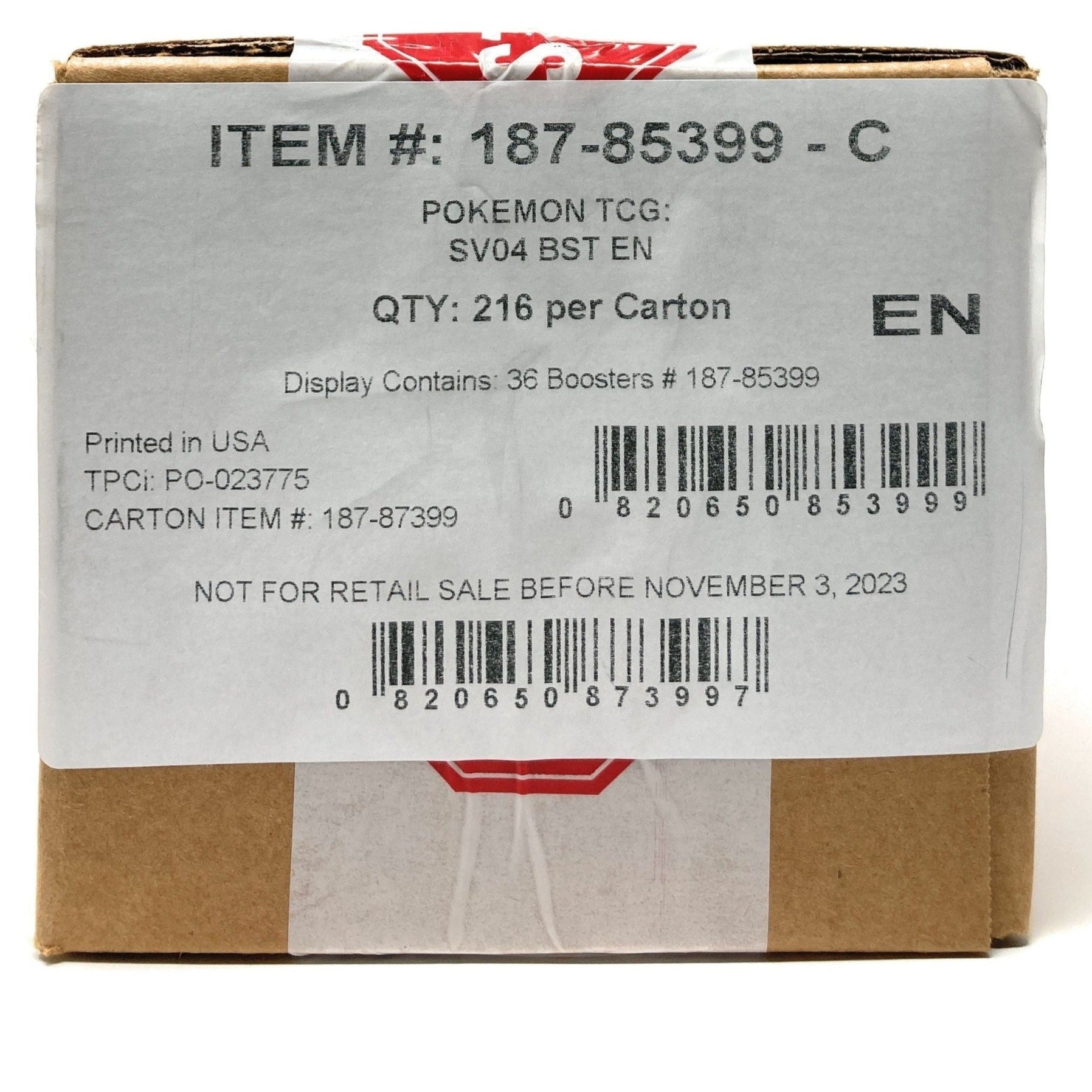 Pokemon Paradox Rift Booster Box 0820650873997 - King Card Canada