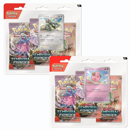 Pokemon Temporal Forces 3-Pack Blister Set Bundle (Cleffa & Cyclizar) [PRE-ORDER - 03/22/2024] 0820650856464 King Card Canada