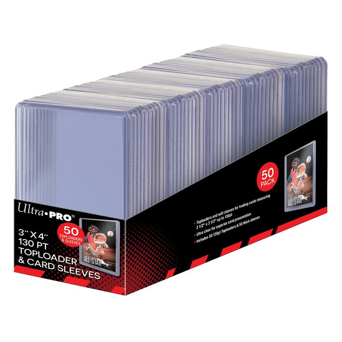 Ultra Pro 3" x 4" Super Thick 130pt Toploaders & Thick Card Sleeves Combo (Pack of 50) - King Card Canada