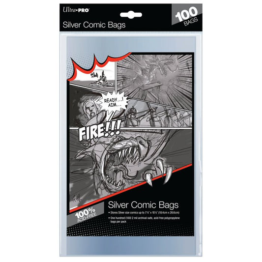 Ultra Pro Silver Age Size Comic Bags (100 Pack) 074427819767 - King Card Canada